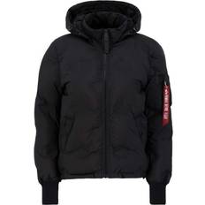 Alpha Industries Hooded Logo Puffer Vinterjacka för damer Black