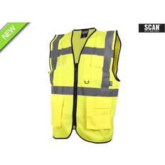 Work Clothes Scan SCAHVUWM Hi-Vis Utility Yellow Waistcoat 41in