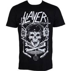 Bekleidung ROCK OFF Metal T-Shirt Männer Slayer Skull & Bones SLAYTEE36MB Schwarz