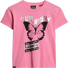 Superdry Nainen T-paidat Superdry Lo-Fi Cotton Rock T-Shirt, Aurora Pink