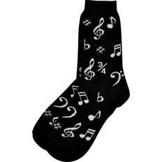 Silver - Women Socks Aim Womens Black And Silver Music Note Socks