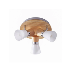 Wood Ceiling Flush Lights Lindby Vivica White/Light Wood/Chrome Ceiling Flush Light