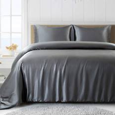 Silk Duvet Covers Luxbedding Satin Twin Silk Soft Luxury Duvet Cover Gray