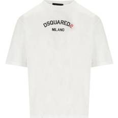 DSquared2 Women Tops DSquared2 EASY FIT WEISSES T-SHIRT MIT STRASSSTEINEN