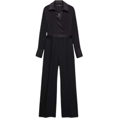 Droit - Femme Combinaisons Mango Luisa Shirt Collar Long Jumpsuit - Black