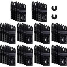 Power Tool Accessories AIRIC AIRIC 50pcs Oscillating Tool Blades for Wood Plastic Soft Metal Multi Tool Blades Quick Release Saw Blades, Compatible with DeWalt Demel Rockwell Black, etc