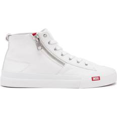 Diesel Herren Schuhe Diesel S-Athos Zip Sneaker high-top in pelle premium Sneakers Uomo Bianco Bianco