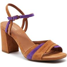 Geox Women Heeled Sandals Geox New ERAKLIA Heeled Sandal, Cognac/Purple