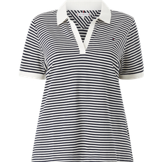 Tommy Hilfiger Polo Shirts Tommy Hilfiger Curve Stripe Relaxed Fit Polo MINI STP DESERT SKY/ WHITE UK24