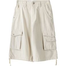 Bershka Longline-cargoshorts sandfarvet vask-Neutral