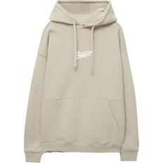Pull&Bear Beige hættetrøje med STWD-print på ryggen-Neutral