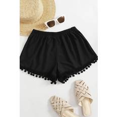 Donna Costumi da Bagno Angelsin Stylische Badeshorts mit Pompons, Schwarz