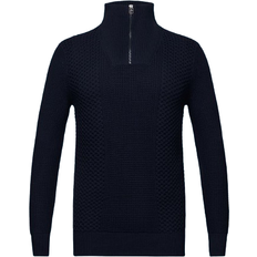 Esprit Cable Knit Half-Zip Sweater - Navy