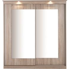 RIVIERA Mirror Light Oak Wardrobe 180x195cm