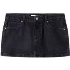 Mango Skirts Mango Avery Low Rise Denim Mini Skirt - Black Denim