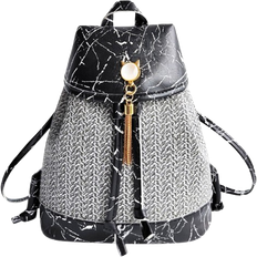 Onbuy Stone Pattern Tassel Bag - Black