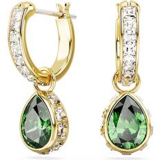 Damen - Vergoldet Ohrringe Swarovski Stilla Drop Earrings - Gold/Transparent/Green