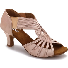 Suede Heeled Sandals YYTing Ballroom Dance - Nude