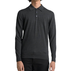 Merino Wool Polo Shirts ASKET The Merino Wool Polo - Charcoal Melange