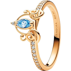 Pandora Disney Cinderella's Carriage Ring - Gold/Blue/Transparent