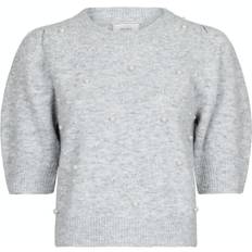 Neo Noir T-shirts Neo Noir Maia Pearl Knit Tee - Light Gray Melange