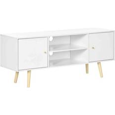 Natural TV Benches Homcom Cabinet White TV Bench 120x50cm