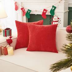 Christmas Bright Red Pillow Covers 22x22 Inch
