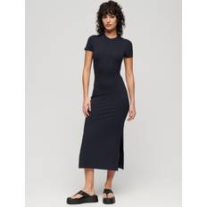 Superdry Women Dresses Superdry Crew Neck Midi T-Shirt Dress, Eclipse Navy
