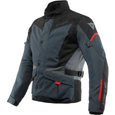 Azul Chaquetas de moto Dainese Chaqueta Tempest D-dry Ebony/black/lava-red