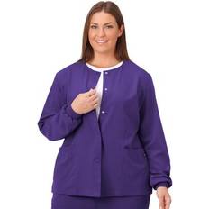 Purple Work Jackets Jockey Plus Women's Jockey Scrubs Women's Snap to it Warm-Up Jacket by Jockey Encompass Scrubs in Purple Size M10-12