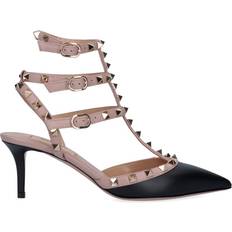 Valentino Garavani Rockstud Caged 65 Leather Ankle Strap Pump