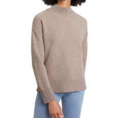 ASKET The Mock Neck Sweater - Brown Melange