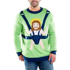 Christmas Sweaters - Green Tipsy Elves Men's Sweet Baby Jesus Christmas Sweater: Green