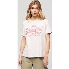 Superdry Women T-shirts Superdry Women's Metallic Logo Relaxed T-Shirt Pink