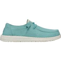 Turquoise - Women Shoes Hey Dude Wendy Canvas Halbschuhe - Türkisfarben