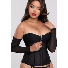 LoveHoney Secret Silhouette Black Steel-Boned Long Sleeve Corset