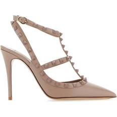 Valentino Garavani Escarpins et Talons Valentino Garavani Antiqued Pink Leather Rockstud Pumps