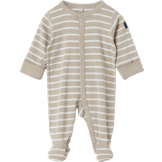 Polarn O. Pyret Nattplagg Barnkläder Polarn O. Pyret Baby's Stripe Full Pajama - Beige