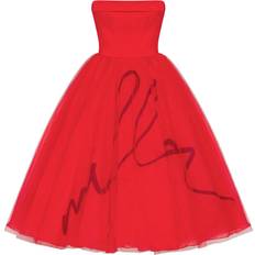 Milla Dramatic red organza dress adorned with Milla's signature, Xo Xo