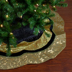 Polyester Christmas Tree Skirts Northlight Seasonal 48"" Velveteen Floral Scallop Christmas Tree Skirt Christmas Tree Skirt