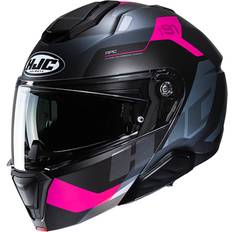 HJC Motorradausrüstung HJC i91 Carst, Flip-up helmet, Matt grey Pink