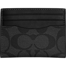 Coach Slim Id Card Case In Signature Canvas - Gunmetal/Charcoal/Black