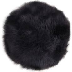 Ensfarvet - Runde Stolehynder House Nordic Lambskin Black Stolehynde Sort