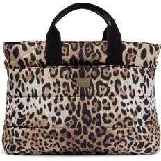 Dolce & Gabbana Nylon Mamma Bag with Leopard Print