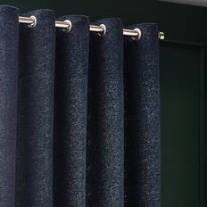 Blue - Rod Pockets Curtains Paoletti Galaxy Chenille 117x137cm