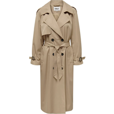 Mujer Ropa Only Chloe Double Breasted Trenchcoat - Brown/Tannin