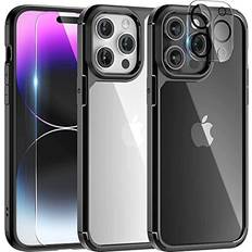 Tauri 5 in 1 Defender Designed for iPhone 14 Pro Max Case, 1 phone case 2 Screen Protector 2 Camera Protector [Military Grade Protection] Soft