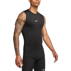 Men - Polyester Tank Tops NIKE Pro Dri-FIT Sleeveless Top Men - Black/White