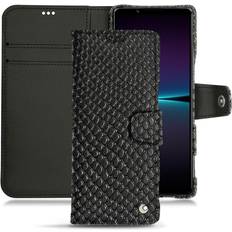 Noreve Lederschutzhülle Wallet Sony Xperia 1 IV Smartphone Hülle, Schwarz