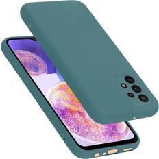 Cadorabo TPU Liquid Silicone Case Hülle für Samsung Galaxy A23 4G 5G Galaxy A23 5G, Galaxy A23 Smartphone Hülle, Grün